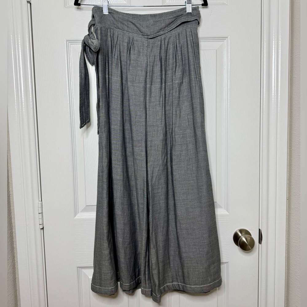 L’Academie Belted Wide Leg Culotte pants